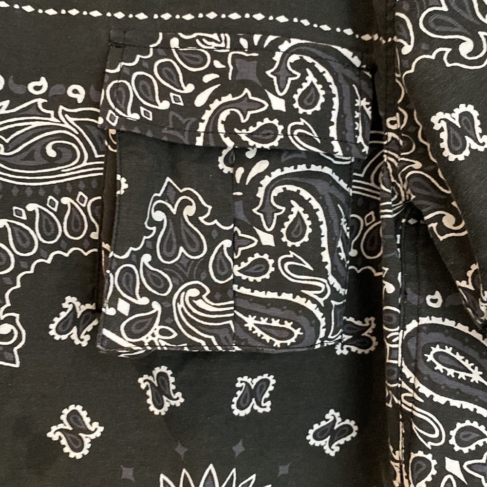 Sacai B/W cotton canvas top with attached silk scarf, size 1 - Picture 6 of 8